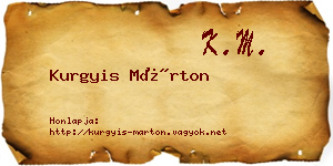 Kurgyis Márton névjegykártya